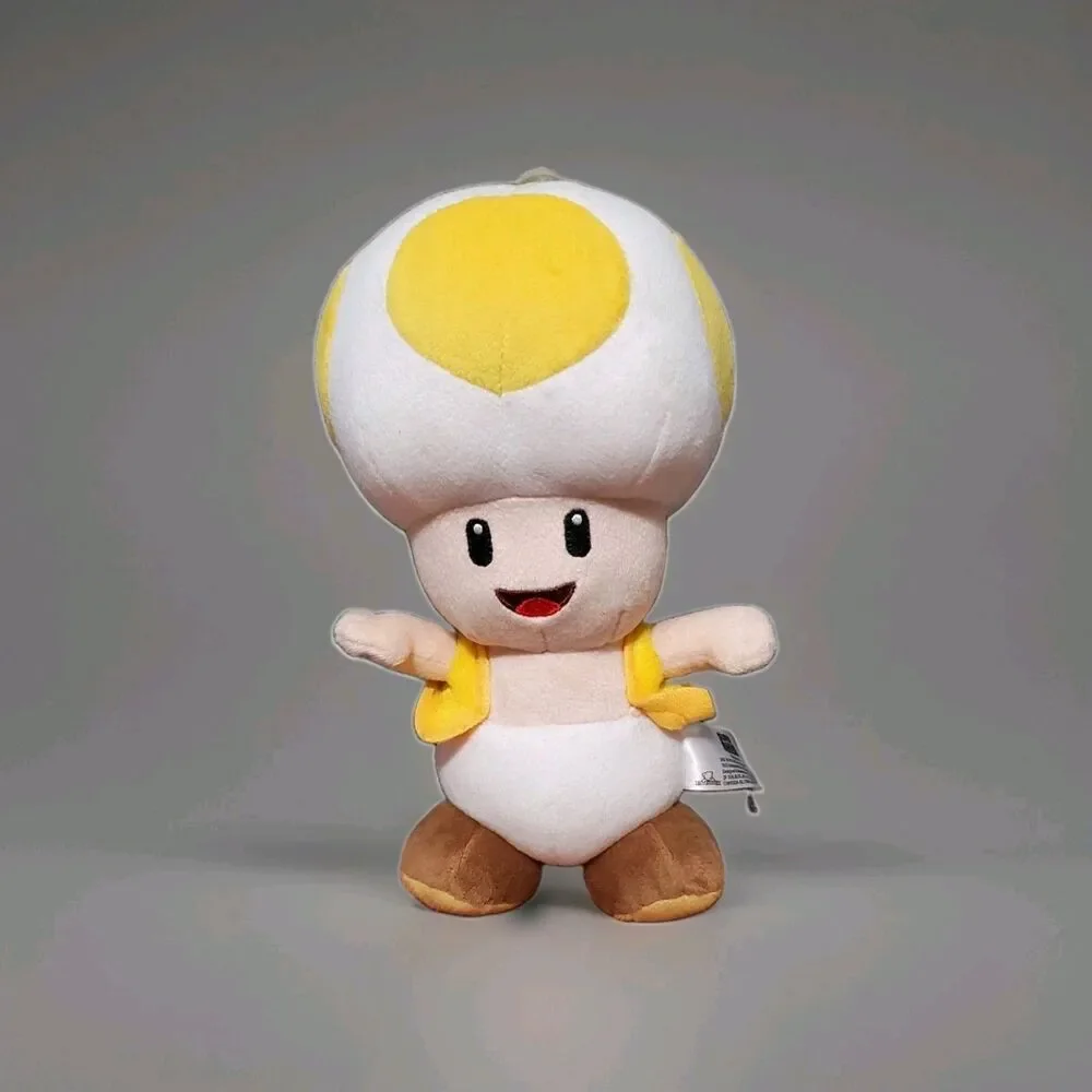 Super Mario Nintendo Yellow Toad Plush Toy Doll Video Stuffed Toad Plushie Toys